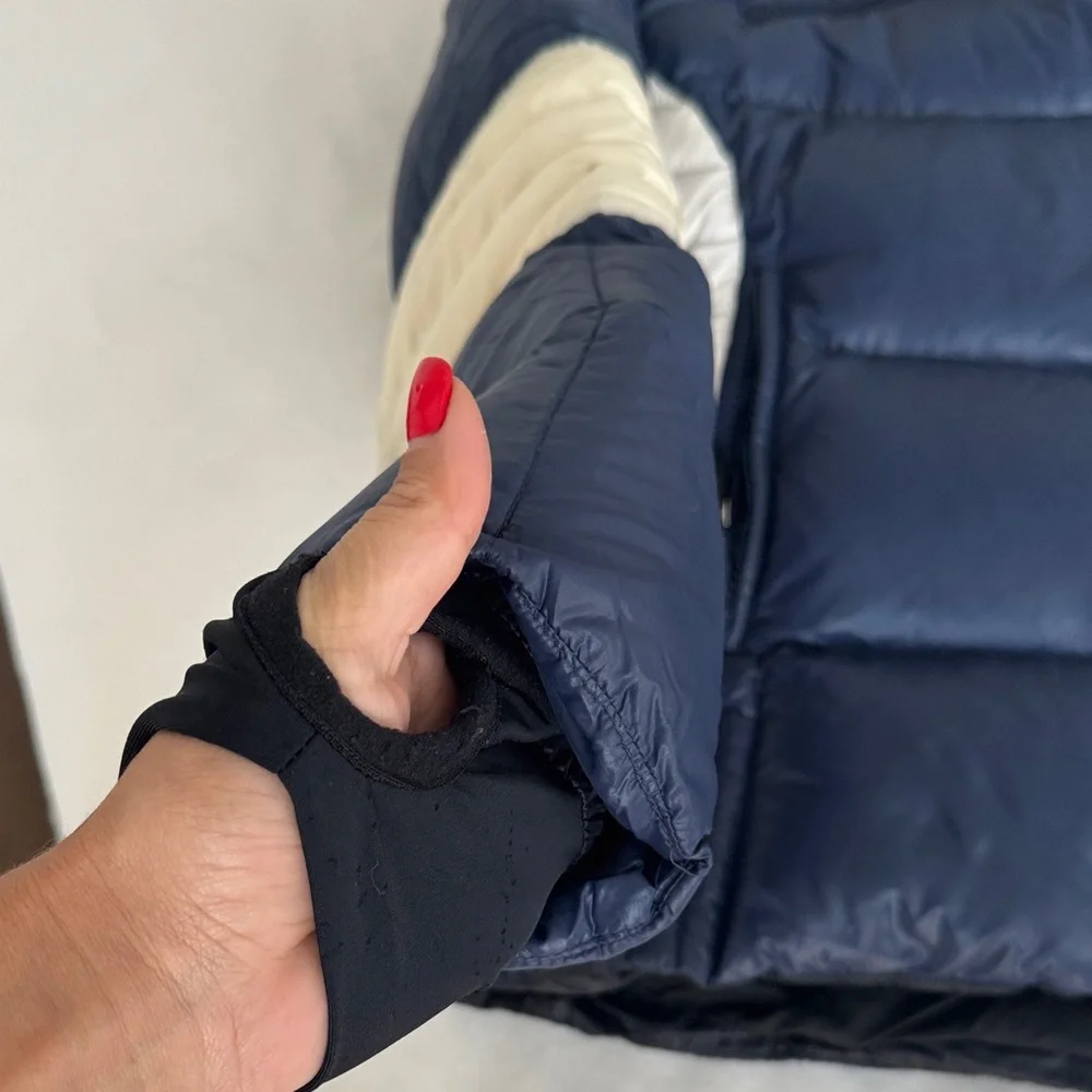 Rossignol Dark Blue and White Puffer Jacket with Fur Hood - Picture 7 of 12